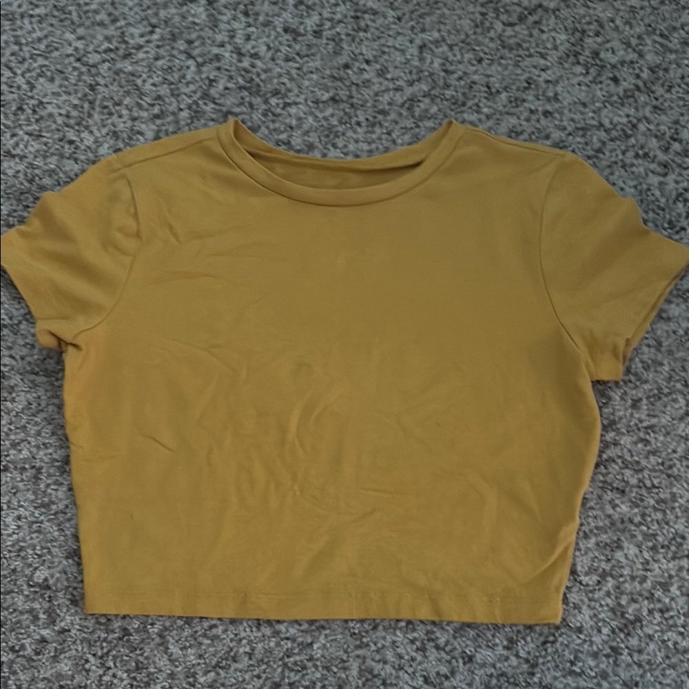 Wild Fable Gold Fitted Crop T-Shirt Short Sleeve